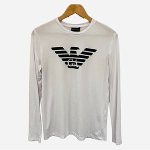 Emporio Armani White Cotton Long Sleeve Top M ($119)